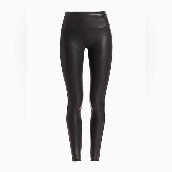SPANX Pants - SPANX Faux Leather Leggings Black, Womens Medium Stretch